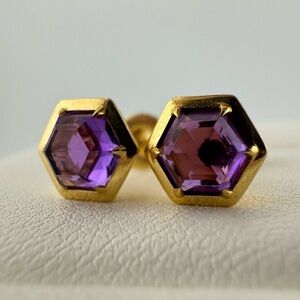 Tiffany & Co. Amethyst Paloma Studio Earrings in 18k Yellow Gold
